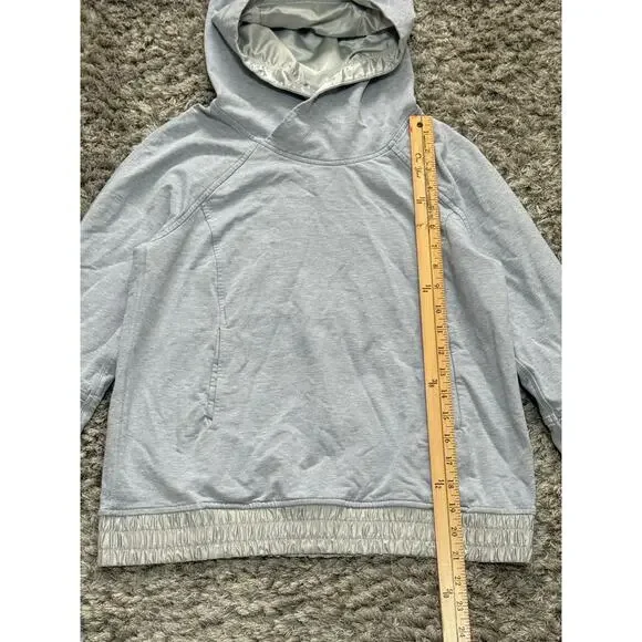 Lululemon Women’s Pullover Hoodie Size 6 Light Heather Gray Satin Trim Athletic - Picture 8 of 11